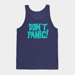 Don't Panic! Blue Slogan Tank Top